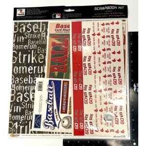 NEW MLB Boston Red Sox Scrapbook Kit With Stickers & MANY EXTRAS 8830004